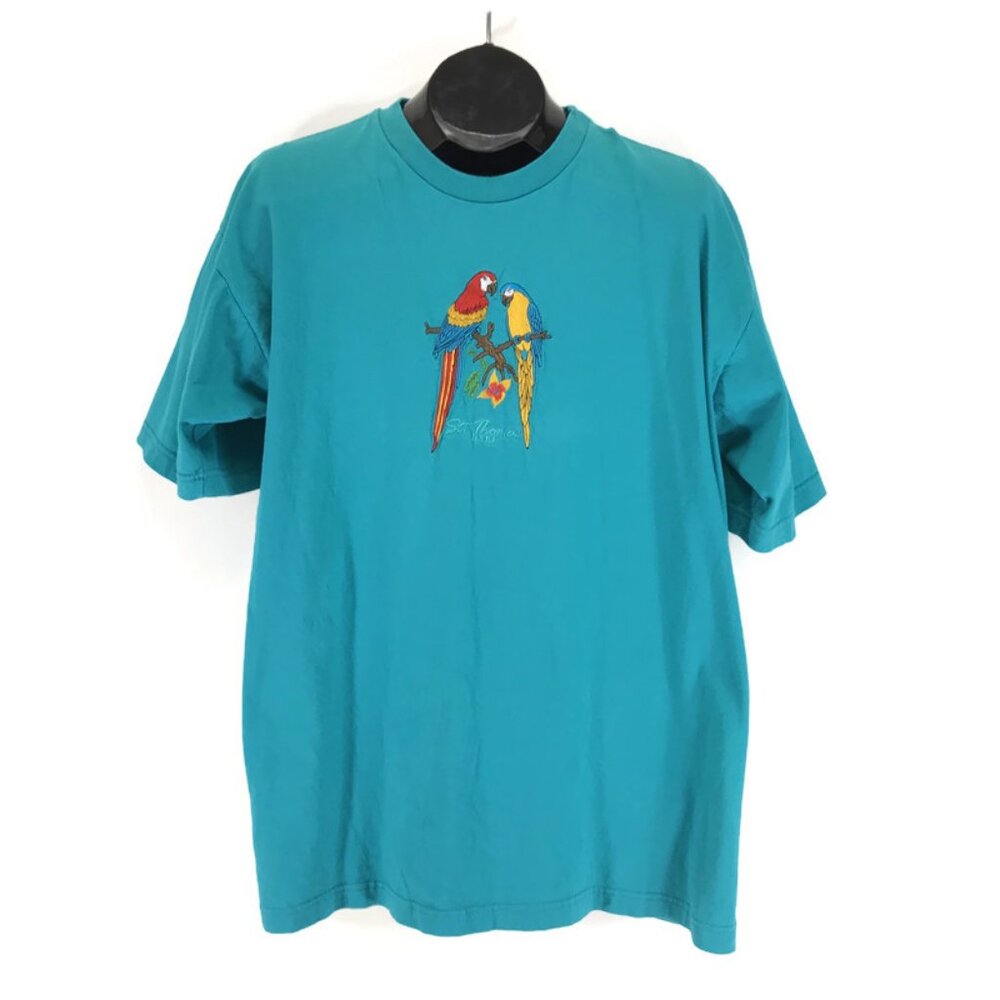 Vintage ResortWear Embroidered Crew Neck Tee Adult XL Parrots St. Thomas USVI